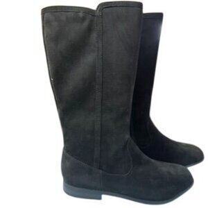 Cat & Jack Mylah Black Faux Suede Tall Riding Boots Girls Zipper NEW Box*‎